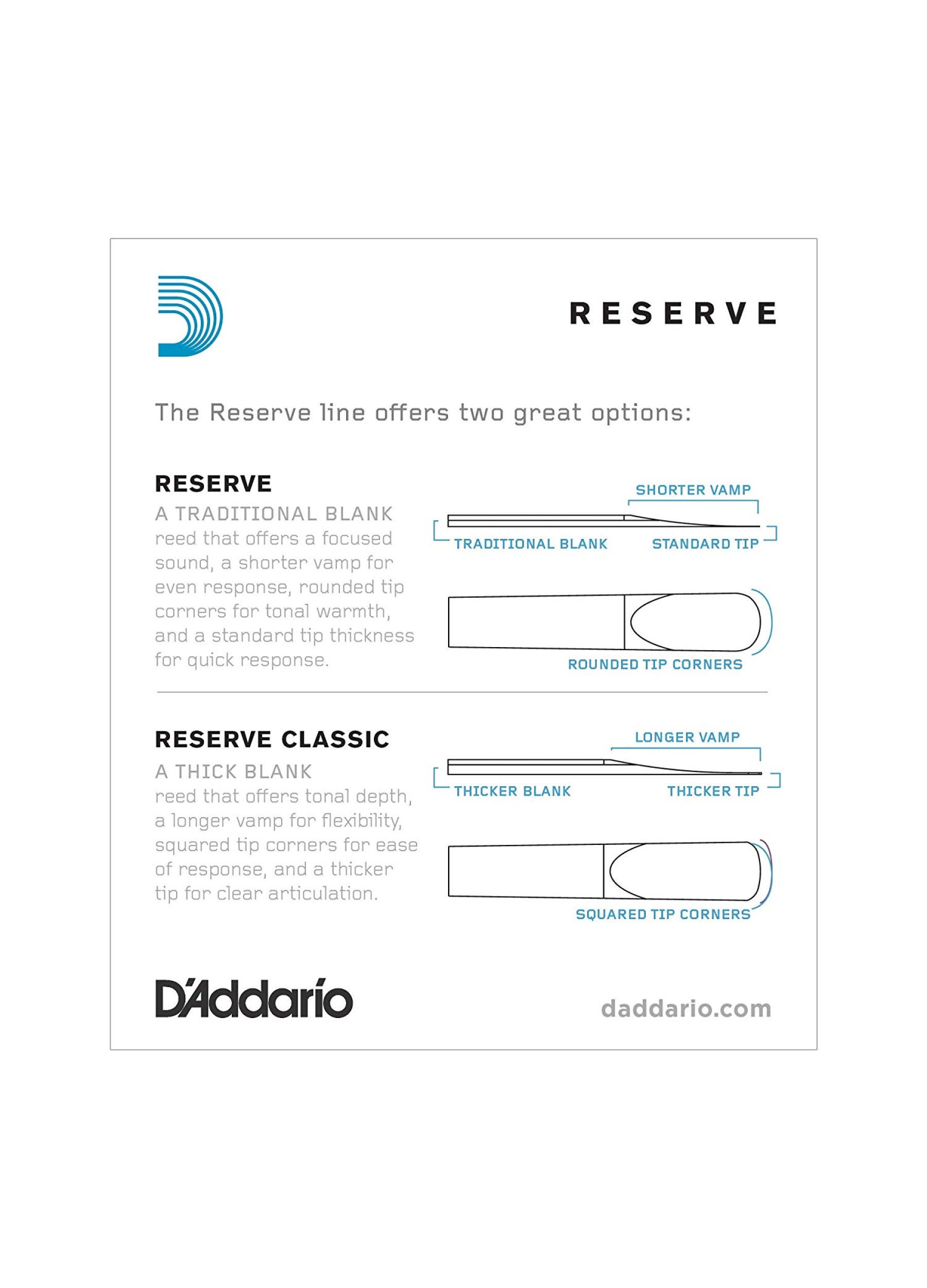 D'Addario Ance per clarinetto, 2.0, 25 pezzi